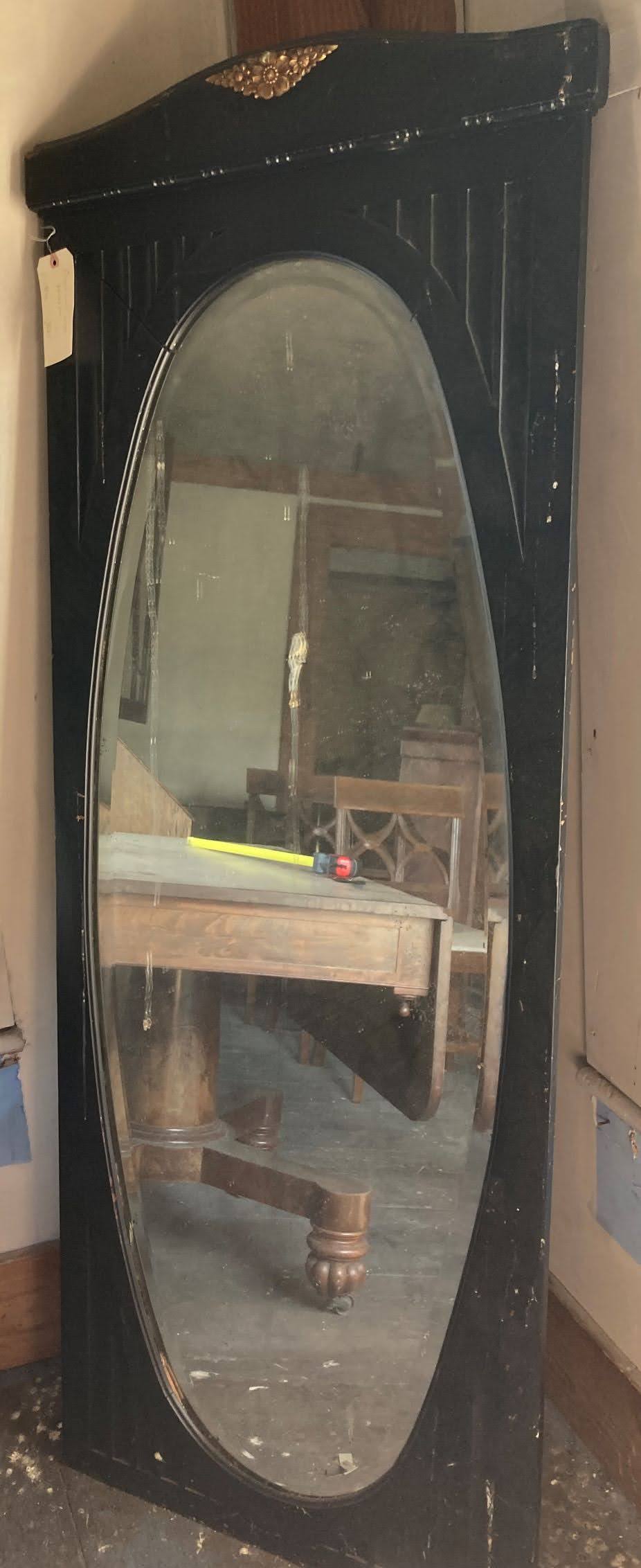 Ebony Oval Mirror