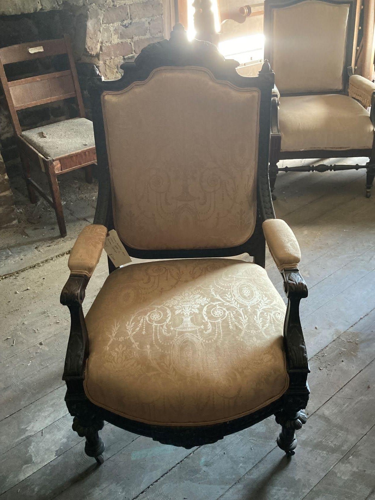 American Mahogany Armchair attributed to Gustav Herter