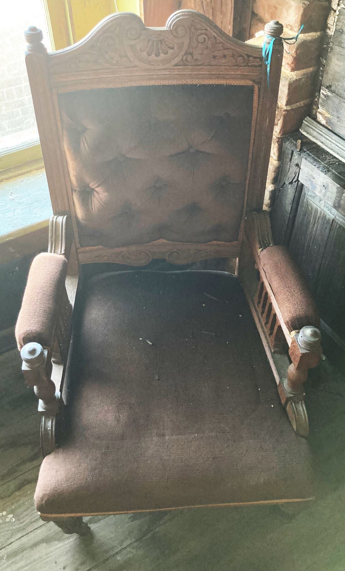 Brown Velvet Arm Chair