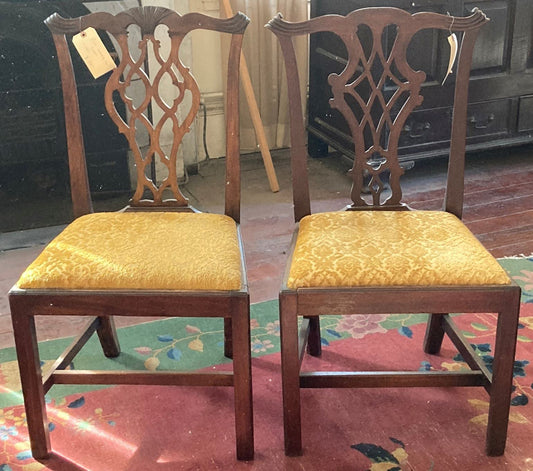 Pair of English Mahogany Side Chairs
