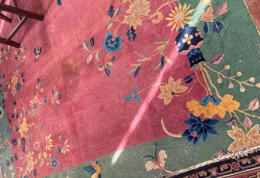 Large Pink and Green Rug