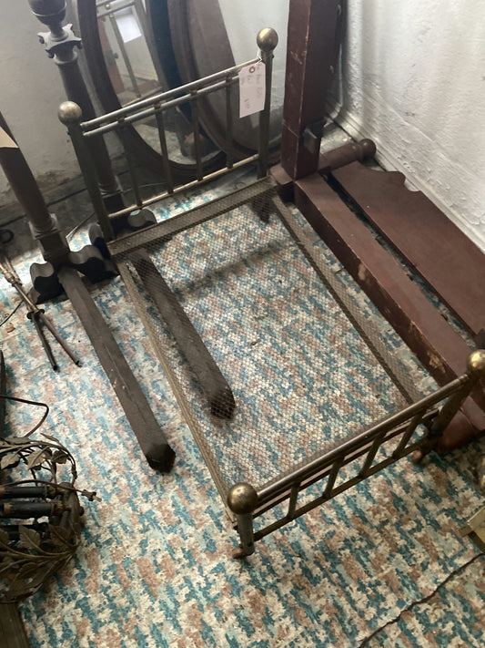 Rare brass doll bed