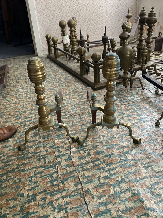 Brass Andirons With Claw Feet