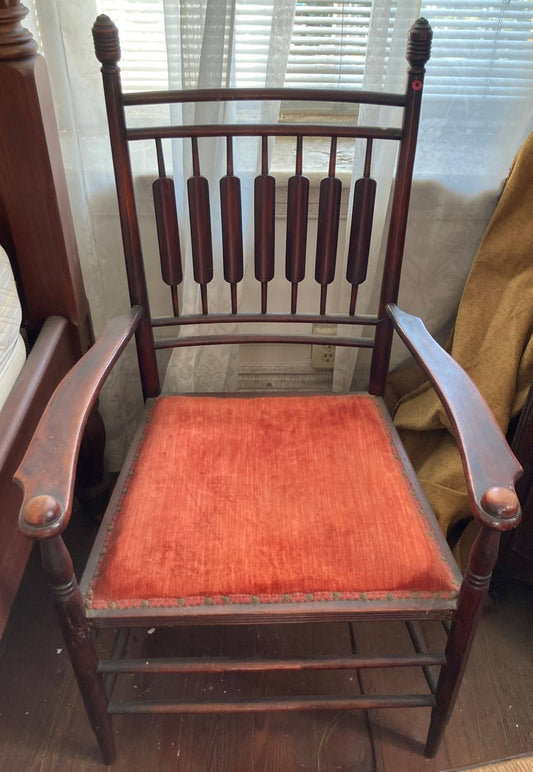 Armchair with Red Velvet Seat