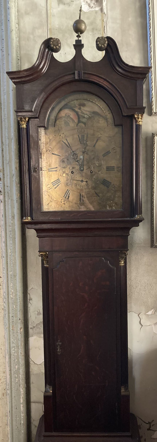 Grandfather Clock With Brass Face