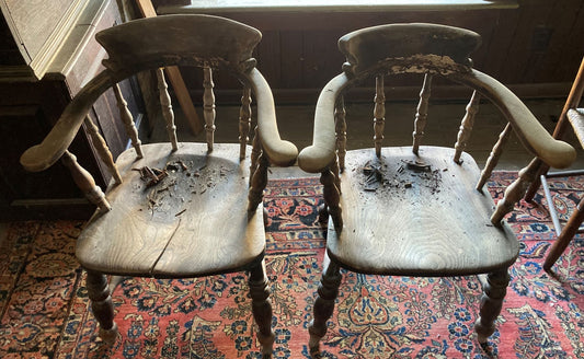 Pair of Wooden Arm Chairs