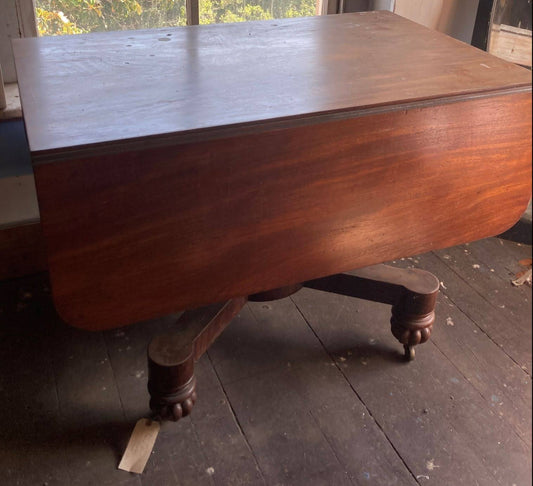 Mahogany Dropleaf Table With Pedistal Base