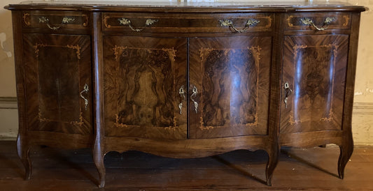 Inlaid Wooden Dresser with Marble Counter Top