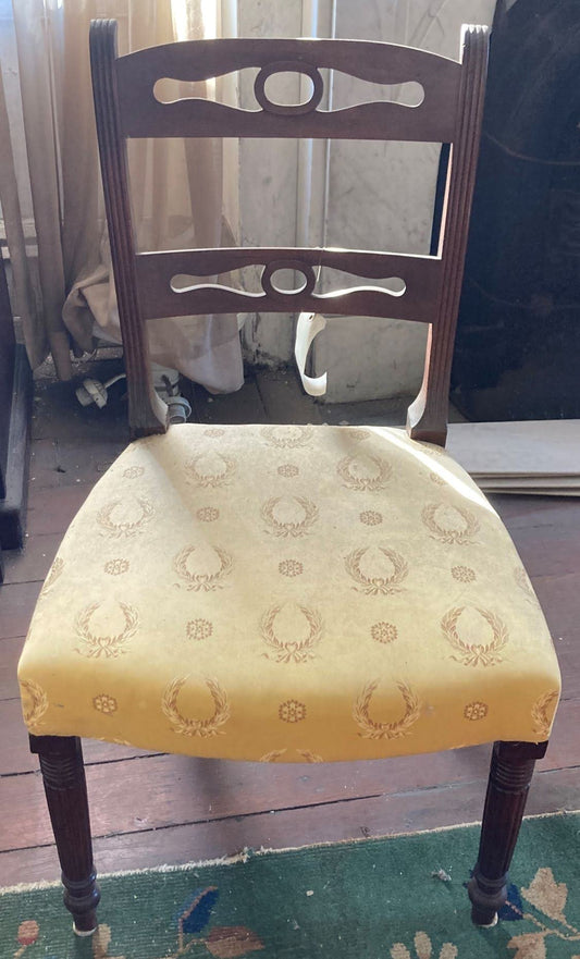 Side Chair With Yellow Upholstery